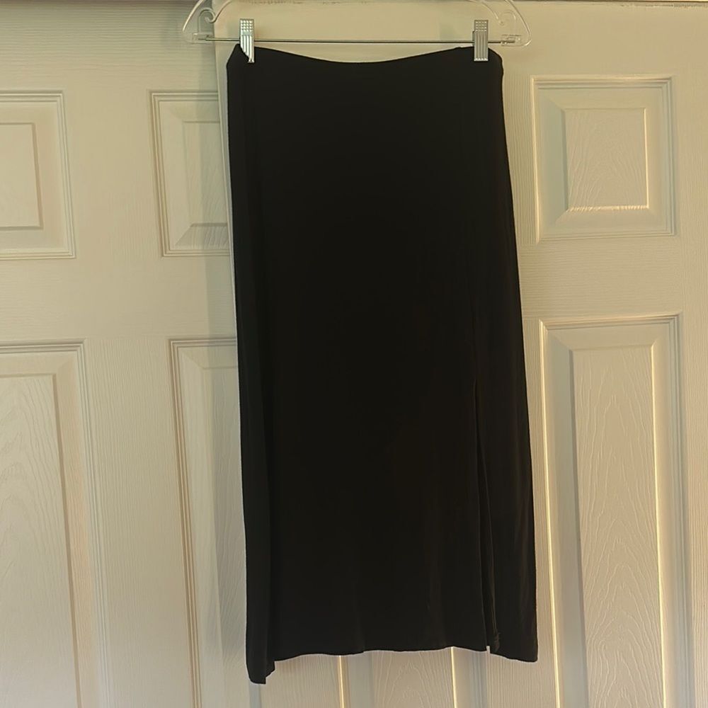 La Blanca Black Maxi A-Line Skirt